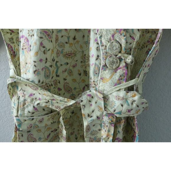 New Indian Cotton Robe Kimono Bird Floral Gift Matching Carry Bag Button Tie OS - Picture 3 of 9